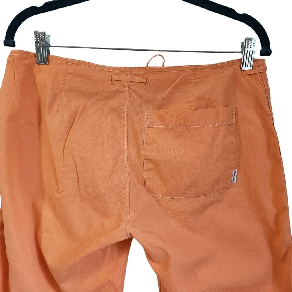 A&F ABERCROMBIE & FITCH Women's Sz 4 Orange/Peach Drawstring Cargo Capri Pants - Picture 3 of 12